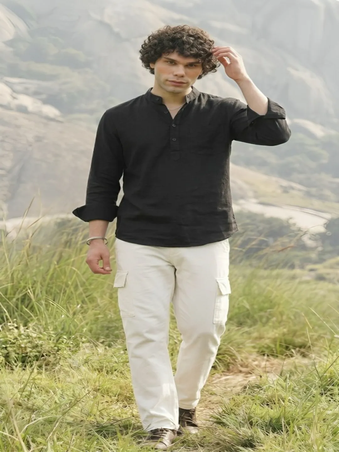 Mens  Short Kurta Casual Ethnic Wear
